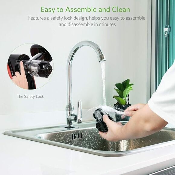 Portable Hand Juicer, Juicer Machines with Reverse Function, Cold press, Silver - Picture 8 of 9